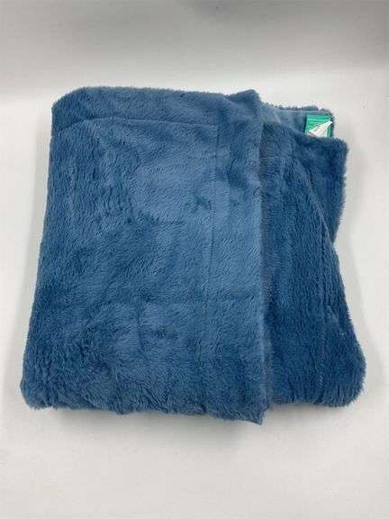 Blue Plush Throw Blanket image