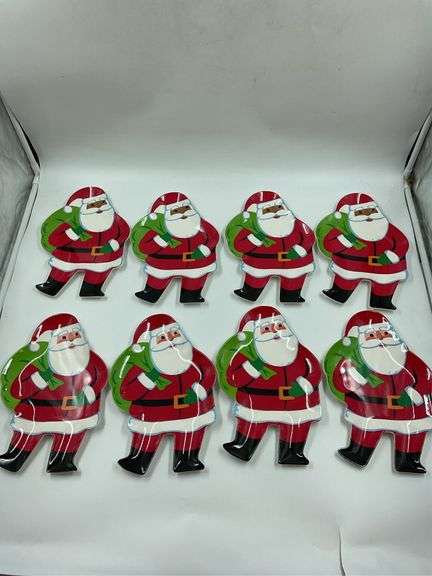 Set of Christmas Santa Shaped Dessert Plates