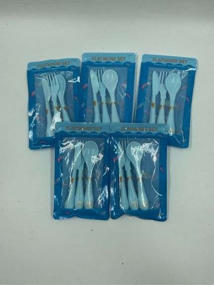 Five Sets of Penguin Flatware for Children