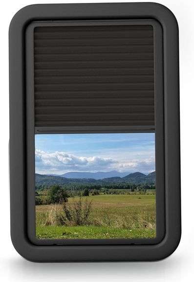 806621 RV Window for Entry Doors With Low-profile Shade 12' W X 21' H Black image