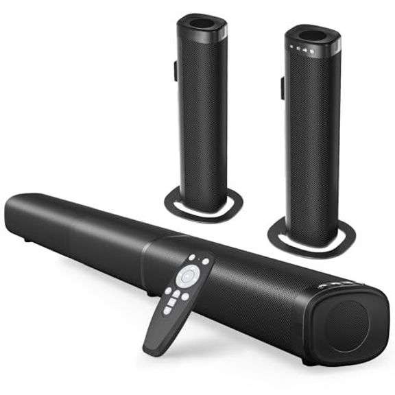 Goputa Sound Bar, Sound Bar for Smart TV, 5.3 Bluetooth Sound Bar 2 in 1 Detachable Surround Sound System for TV Home Audio Soundbar Speaker, Sound Bar with 3D Surround Bass Effect image