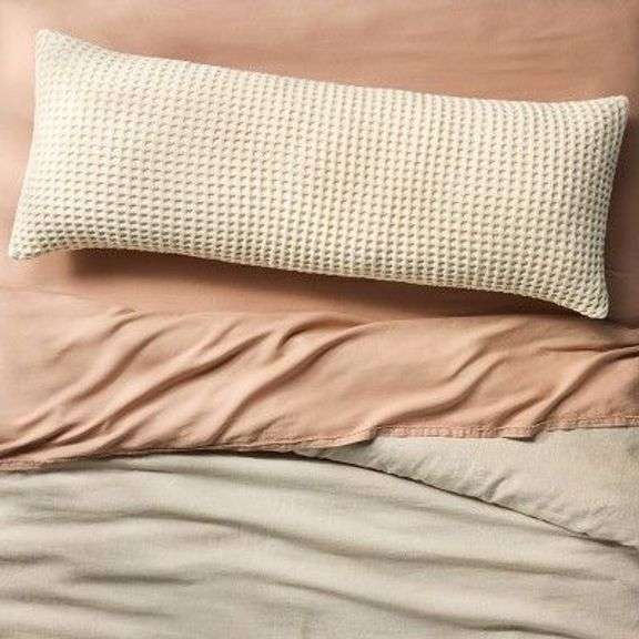 CasaLuna Waffle Body Pillow Cover - Cream image