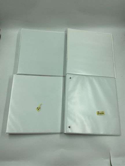 Lot of 4 White 3-Ring Binders image