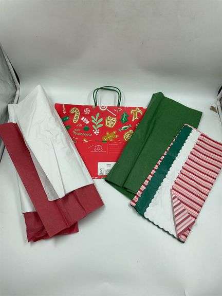 Christmas Holiday Gift Wrapping Paper & Bag Lot image