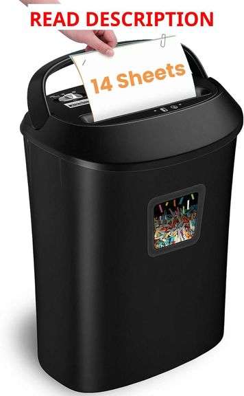 Paper Shredder,VidaTeco 14-Sheet Cross-Cut Shredder with US Patented Cutter,Also Shreds Card/CD,Heavy Duty Paper Shredding Machine for Home Office,Fast with Jam Proof System,6.6-Gallon Basket (ETL) image