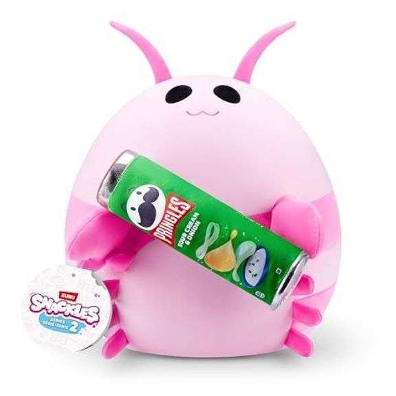 Zuru Snuckles Series 2 Pink Shrimp Holding Pringles Plush Toy