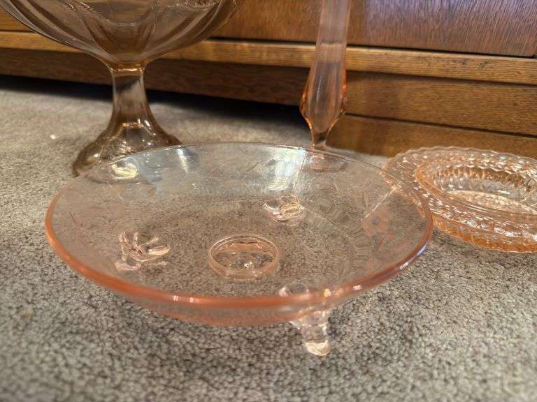 Pink Depression Glass Assortment - 4 Pieces