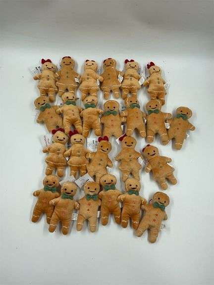 Lot of 24 Crescent Plush Gingerbread Ornaments image