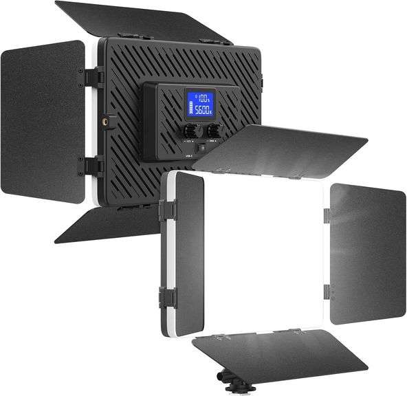 Led Video Light Panel Light with Barn Doors, 4000mAh Rechargeable Camera Lighting, 2500K-8500K Photo Light for Outdoor Indoor Photography Live Streaming Zoom Calls Video Recording image