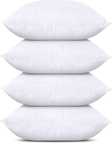 Utopia Bedding Throw Pillows (Set of 4, White), 18 x 18 Inches Pillows for Sofa, Bed and Couch Decorative Stuffer Pillow image