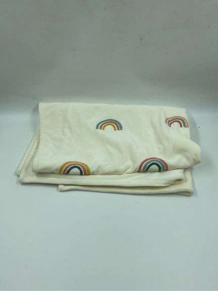Soft Plush Baby Blanket with Rainbow Design image