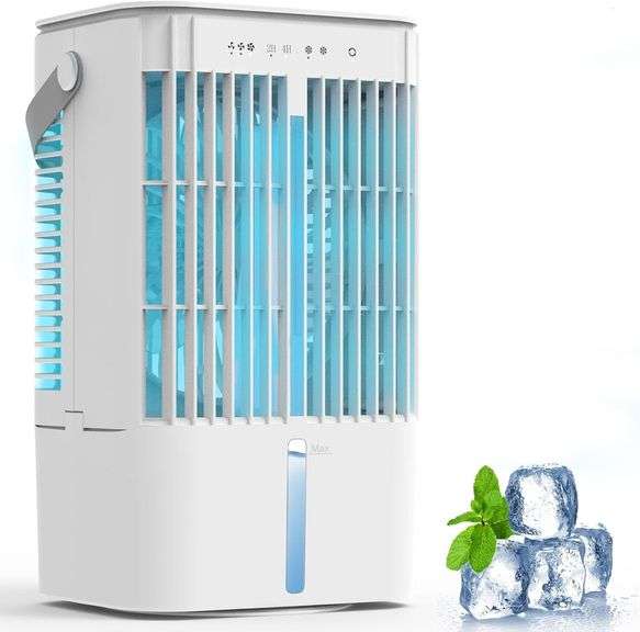 Portable Air Conditioner, 1200mL Evaporative Air Cooler, Personal Mini Air Conditioner with 3 Speeds & 2/4H Timer, 120 Oscillating Portable Ac Unit Fan Small Air Conditioner for Home Office Room image