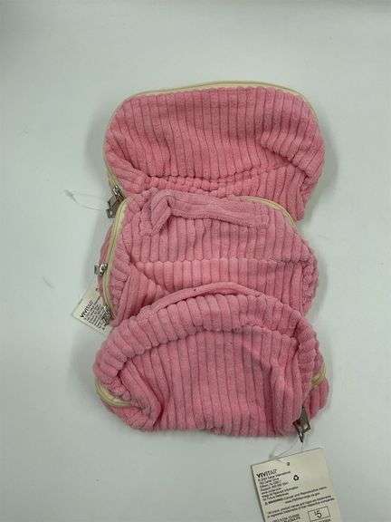 Vivitar Pink Corduroy Makeup Storage Bag Set image