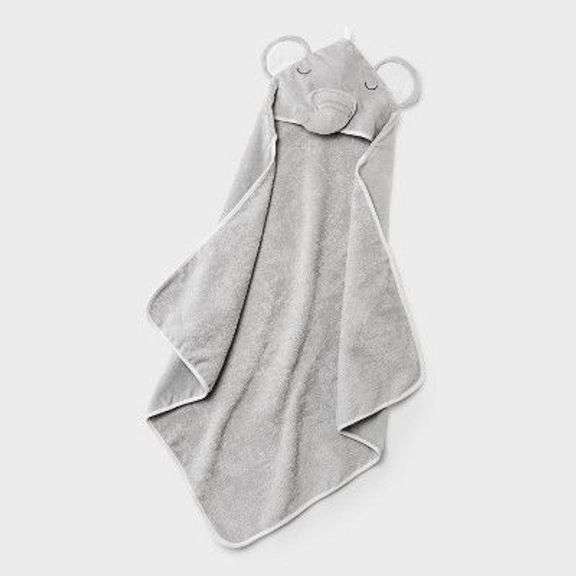 Gray Elephant Hooded Baby Bath Towel image