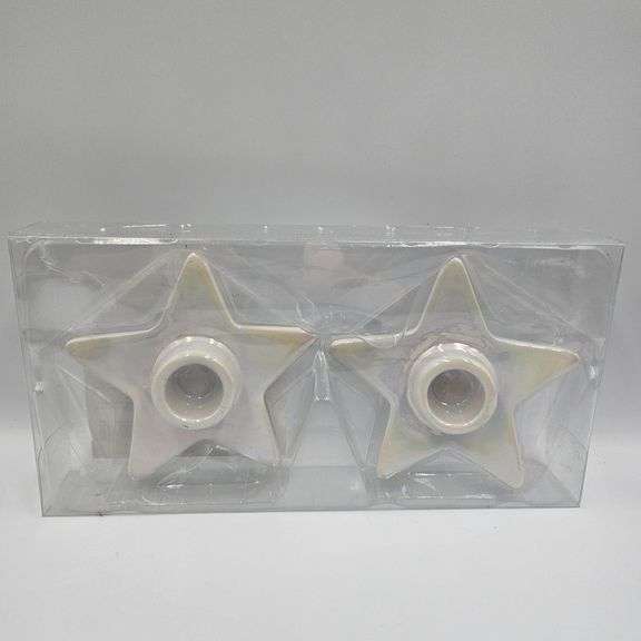 Set of Four ANKYO 2-Count Ceramic Star Taper Candle Holders image