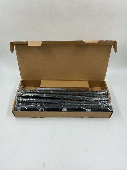 Black curtain rod with instructions image