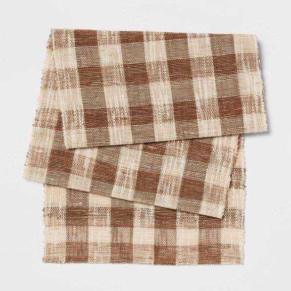 Threshold Plaid Table Runner - 14" x 72" image