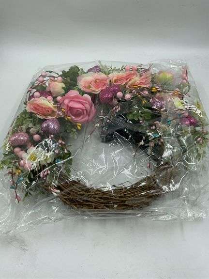 Spring and summer floral wreath