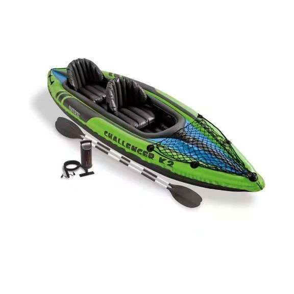 Intex Challenger K2 2-Person Inflatable Sporty Kayak Plus Oars and Pump image