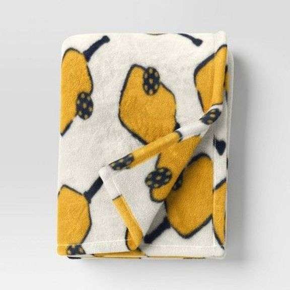 Pickleball Paddle Throw Blanket image