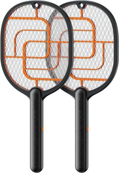 GAIATOP Electric Fly Swatter, 3800V Battery Powered Handheld Fly Zapper, 3-Layer Protection Grid Bug Zapper Racket for Home Bedroom Kitchen Office Backyard Patio Indoor Outdoor image
