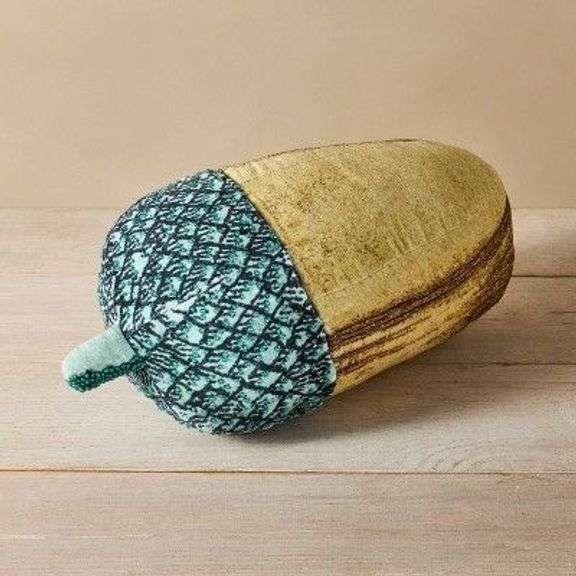 John Derian Embellished Velvet Acorn Pillow