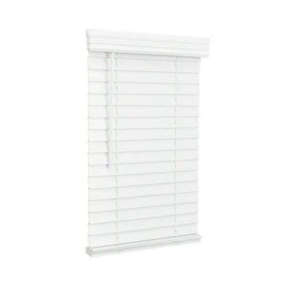 Lotus & Windoware Cordless 2" Faux Wood Room Darkening Horizontal Blind, 34.5" Width x 60" Length, Bright White, Embossed image