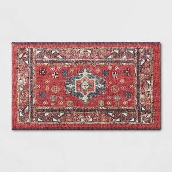 Red Medallion Accent Rug image