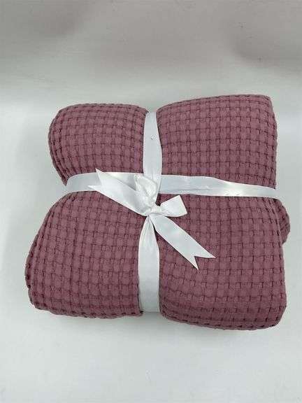 Waffle Weave Blanket - Mauve Color image