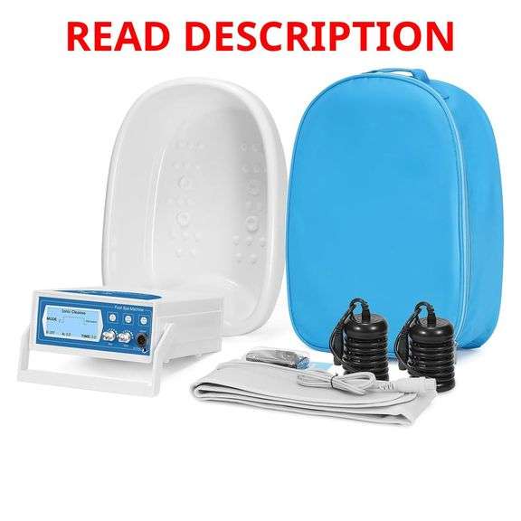 Upgrade Ionic Foot Bath Detox Machine, 3 in 1 Detox Foot SPA System with Wrist Strap, Far Infrared Waistbelt, Array and 2 Pads (Blue + Tub)
