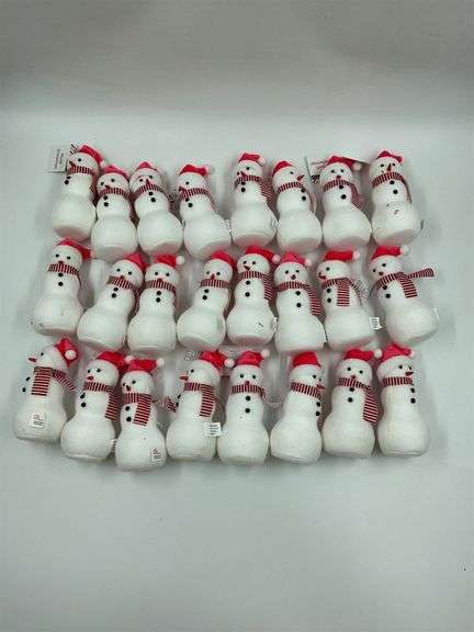 Lot of 27 Small Snowman Plush Ornaments image