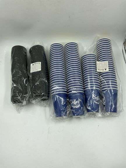 Coffee always good cardboard cups and lids image