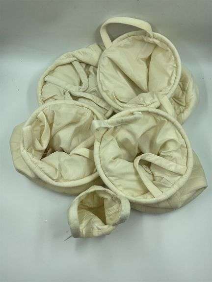 Set of Cream Colored Fabric Kitchen Storage Baskets image
