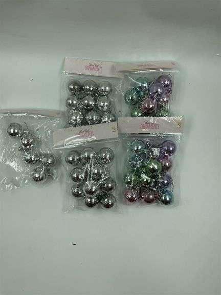 Lot of Christmas Tree Ornaments - Silver and Multi-Color image