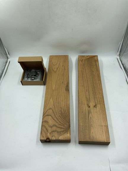 (24inch x 5.5inch) wooden walnut floating shelves image