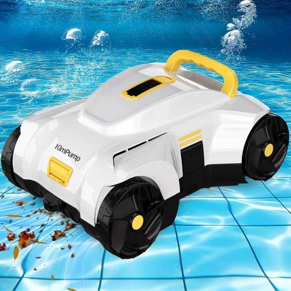 Automatic Pool Vacuum Robot, Cordless Robotic Pool Cleaner for Above Ground Pools and Flat Inground Pools, Pool Vacuum Cleaner Automatically Removes Debris Underwater, 90-120Min Runtime image