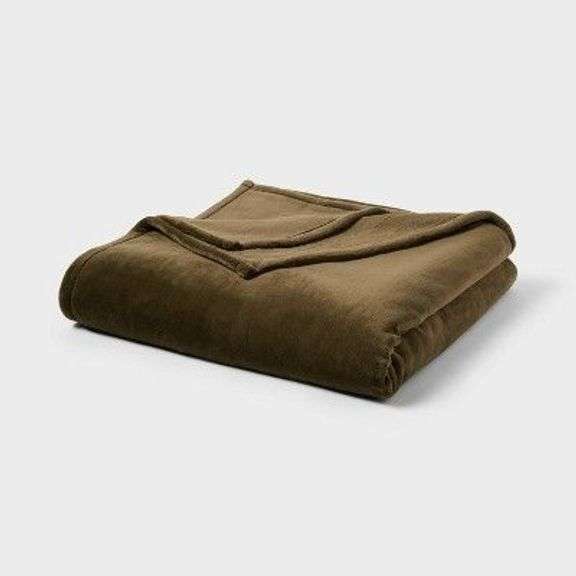 Olive Green Plush Blanket image