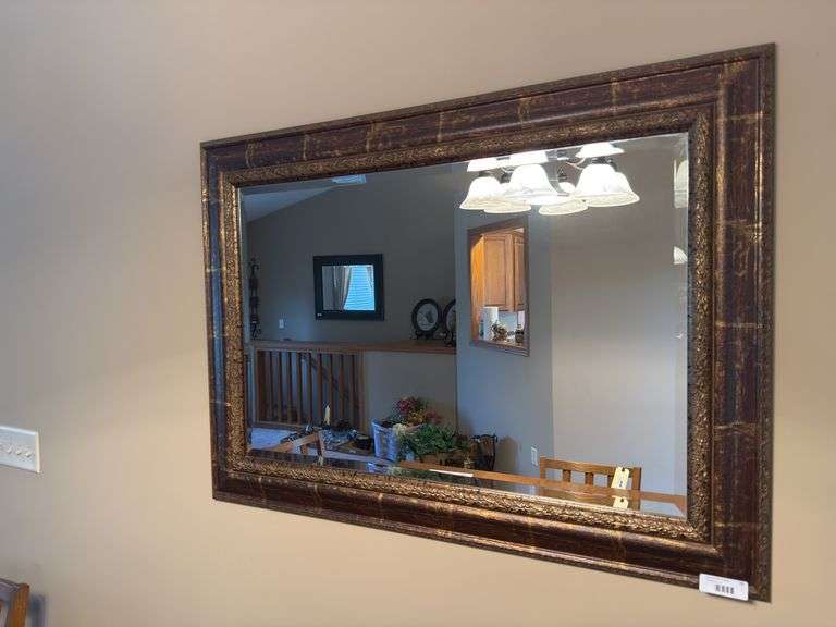 Large Ornate Framed Wall Mirror - 33x45 Inches