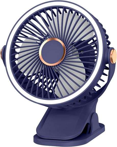Clip on Rechargeable Fan Portable with LED Lights