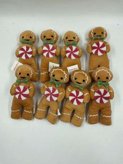 Lot of 8 Gingerbread Plush Ornaments image