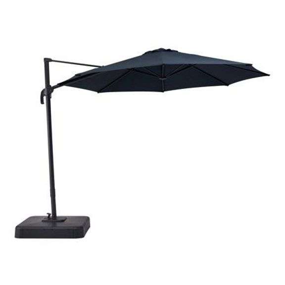 Mainstays 10 Round Offset Tilt Patio Umbrella and Base Black image