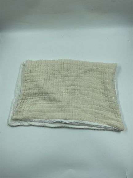 Beige Layered Cotton Throw Blanket image