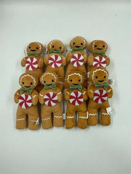 Lot of Ten Plush Gingerbread Man Figures image