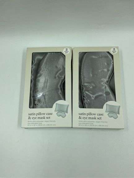 Two Satin Pillowcase and Eye Mask Sets image