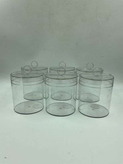 Lot of 6 Clear Plastic Storage Containers with Lids image