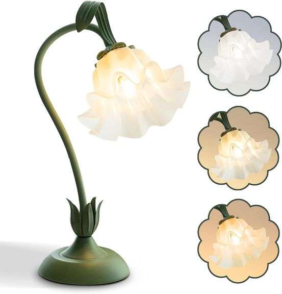 Flower Table Lamp, LED Bedside Vintage Light
