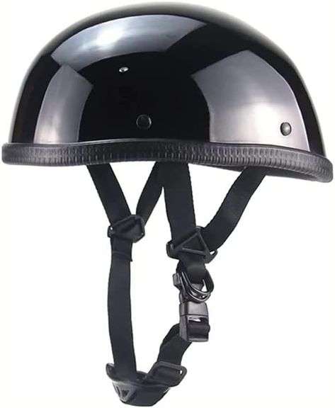 Beanie Motorcycle Half Helmet, DOT Approved Ultra-Thin Comfortable Cruising Low Profile Skull Cap, German Style Novelty Small Helmet for Chopper Moped Scooter Motorbike Electric image