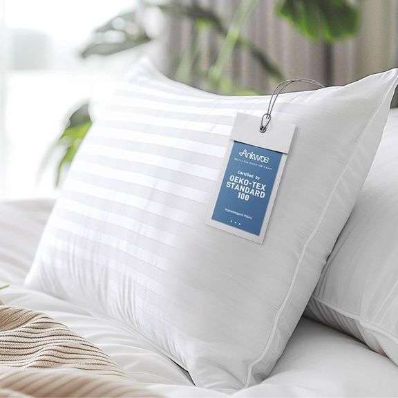 Hypoallergenic Side Sleeper King Pillow- Soft and Cooling - Hotel Quality Pillows with Cotton Cover Down Alternative Filling, Oeko-TEX Certified image