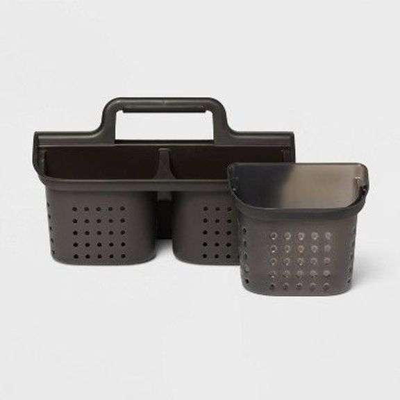 Black Plastic Shower Caddy Set image