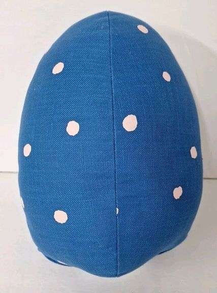 Blue Polka Dot Egg Shaped Decorative Pillow
